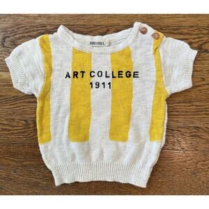 Bobo Choses Yellow Striped Art College Sweater Shirt Size 18-24 Months